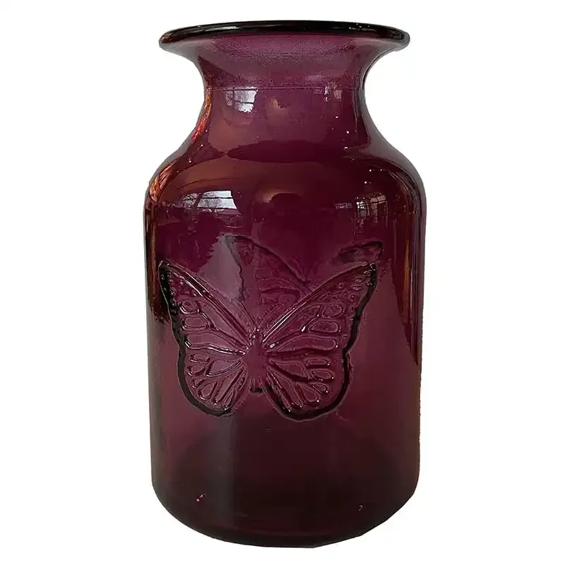 Køb Glas vase, 16cm, pink hos Brondsholm.dk