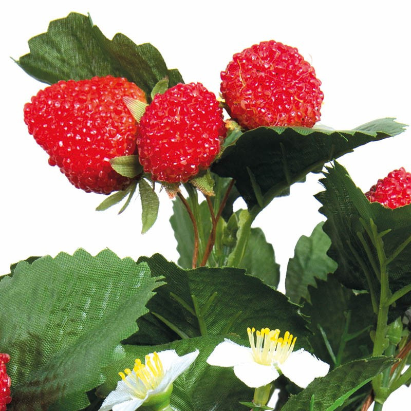 Køb Jordbærbuket med 7-stilke, der har 12 jordbær og blomster hos Brondsholm.dk