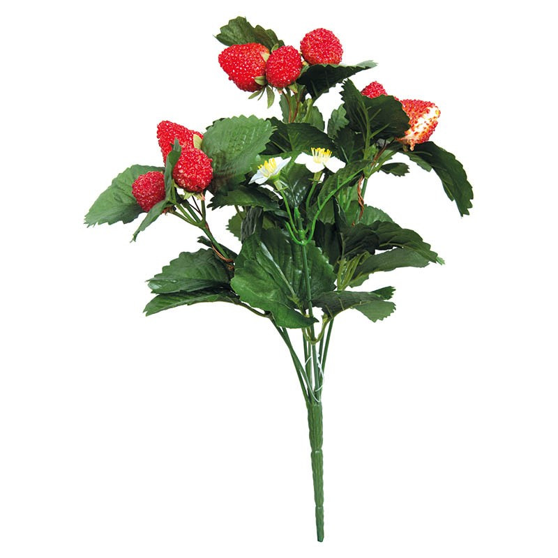 Køb Jordbærbuket med 7-stilke, der har 12 jordbær og blomster hos Brondsholm.dk