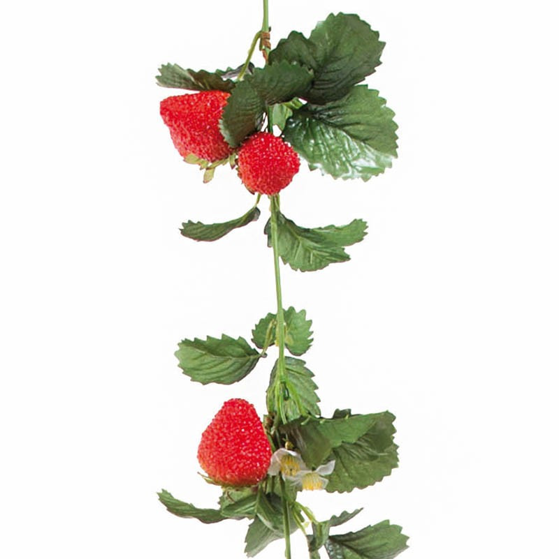 Køb Jordbærranke med 18 jordbær og blomster hos Brondsholm.dk