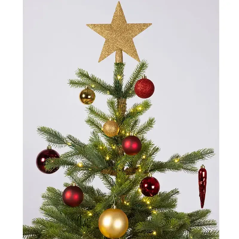 Køb Julekugle mix m Stjerne.Rød, Guld hos Brondsholm.dk