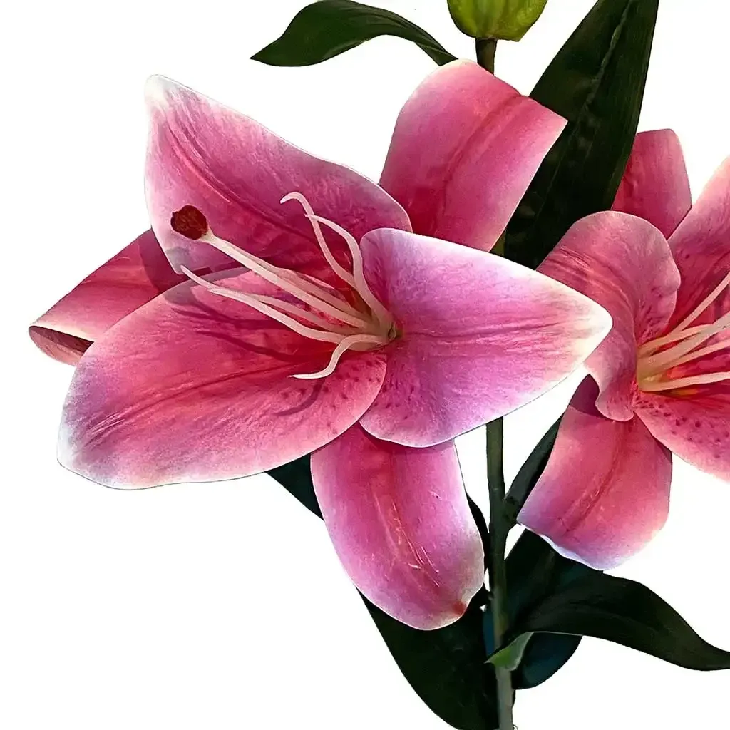 Køb Lilje, 2 blomster, 80cm, kunstig blomst hos Brondsholm.dk