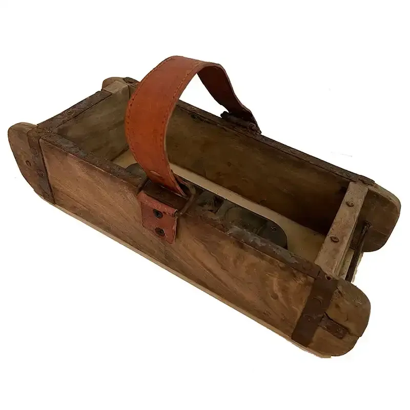 Køb Murstensform m læder hank, genbrugstræ, 32cm