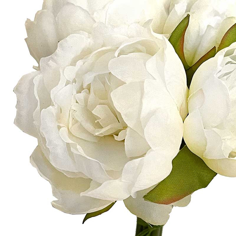 Køb Pæon buket, hvid, 8 stk, 24cm, kunstig blomst