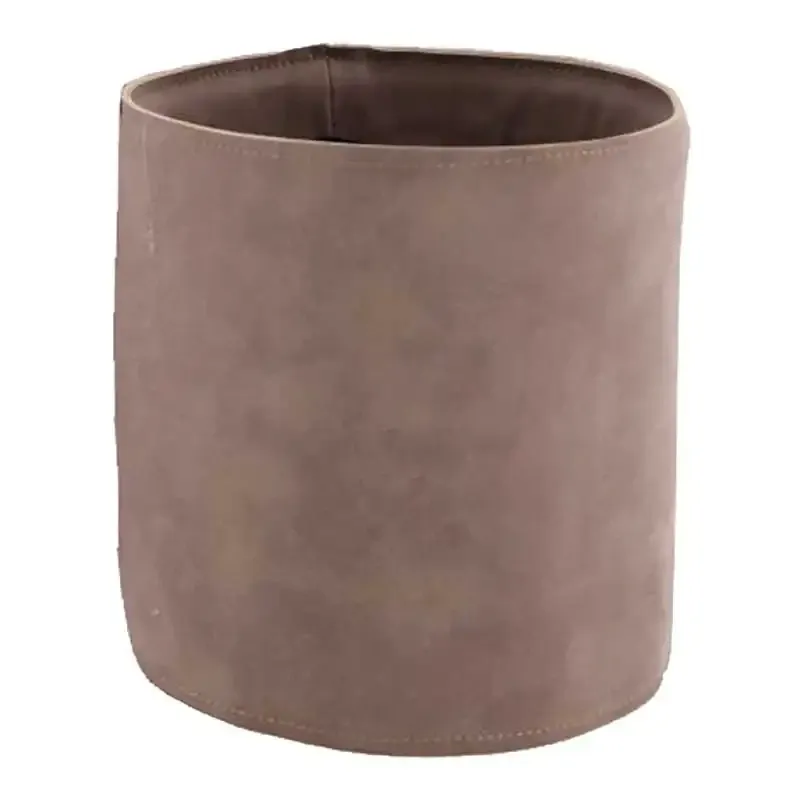 Køb Potteskjuler i læder, Ø15,5cm, grå hos Brondsholm.dk