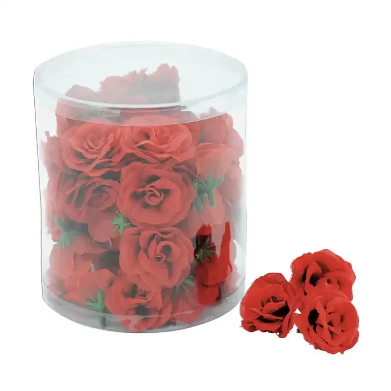 Køb Rosenhoveder, 48stk./pakke, rød, kunstig blomst hos Brondsholm.dk