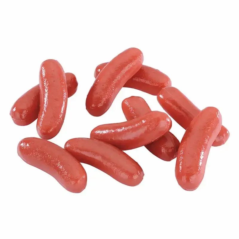 Køb Små bockwurst pølser, 10stk. pose, kunstig mad hos Brondsholm.dk