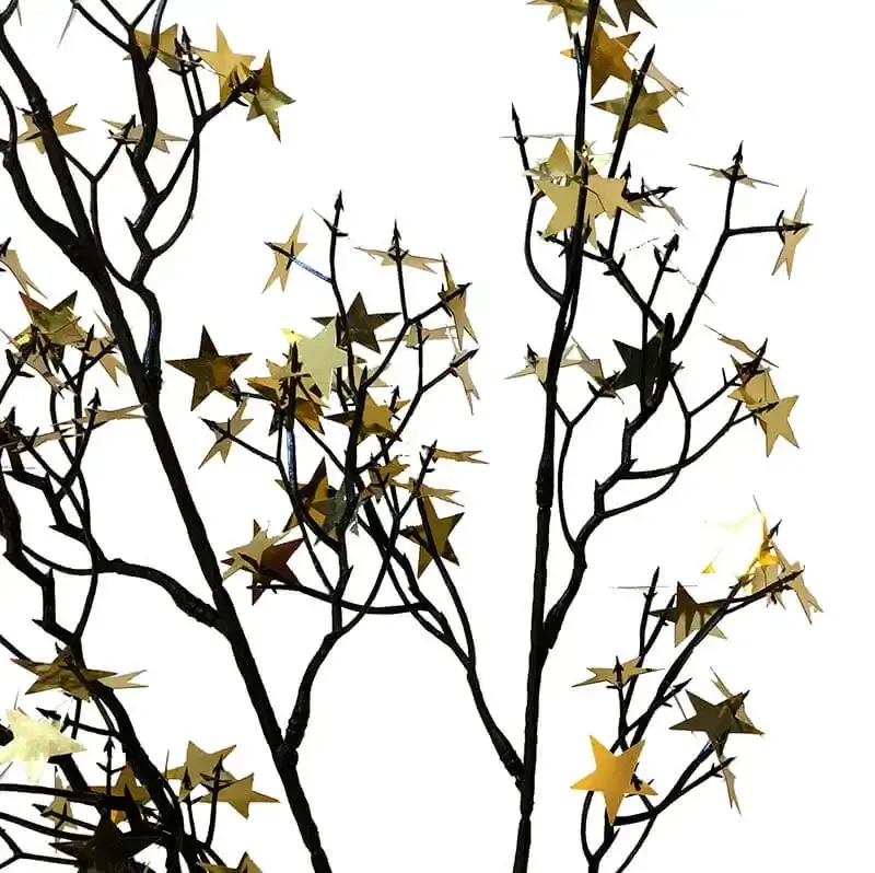 Køb Stjernekvist, 91cm Guld, kunstig kvist hos Brondsholm.dk