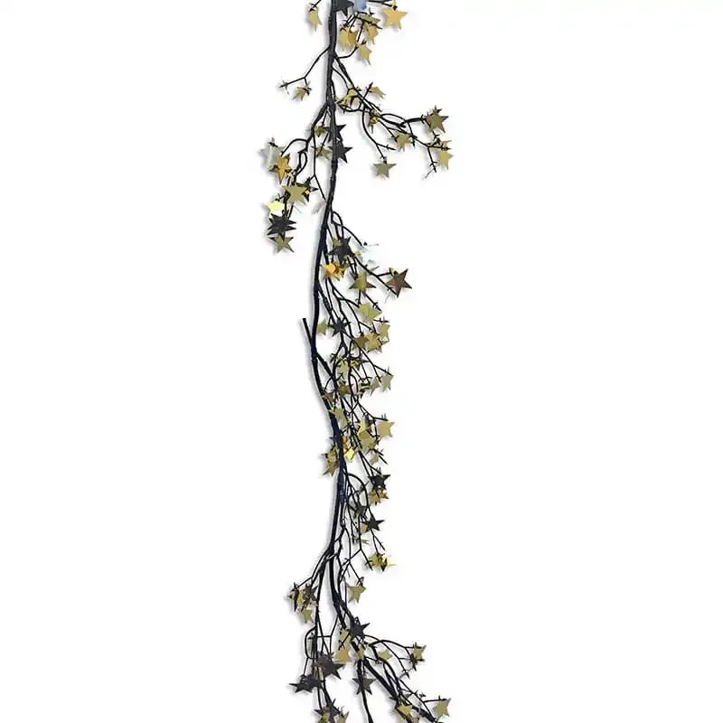 Køb Stjerneranke, 180cm Guld, kunstig ranke hos Brondsholm.dk