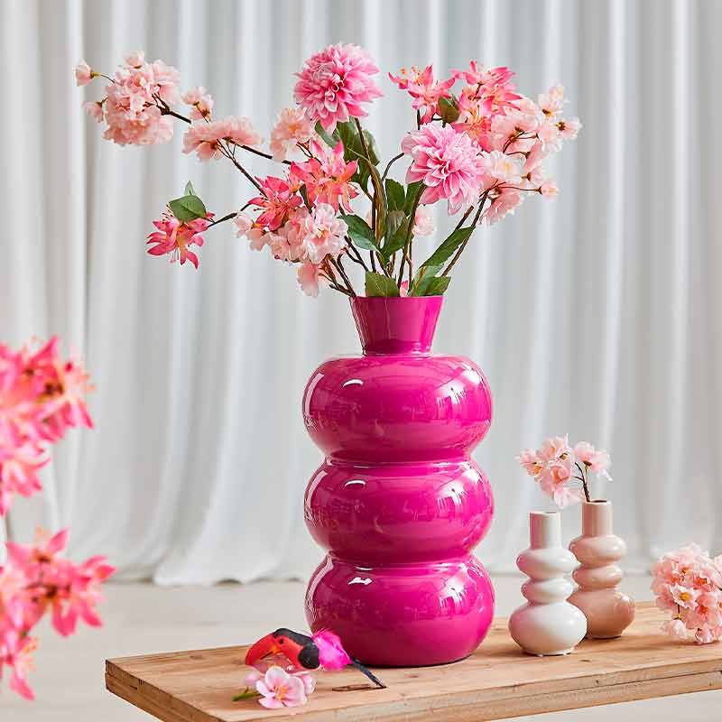 Køb Vase i jern, 33cm, fuchsia