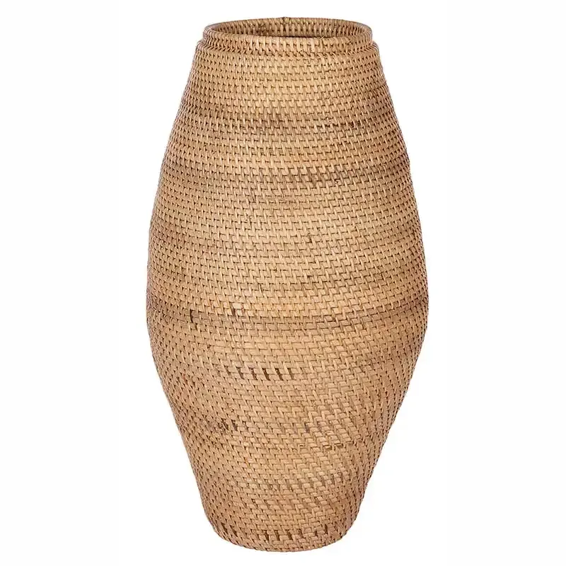 Køb Vase i rattan, H 60cm hos Brondsholm.dk