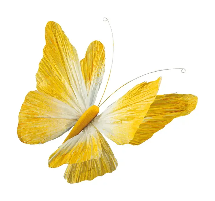 Kunstig sommerfugl i orange af papir