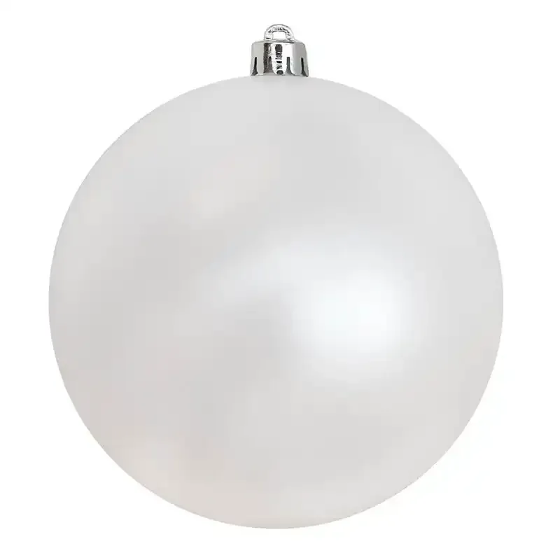 Mat hvid julekugle fra Brøndsholm - julepynt til din butik