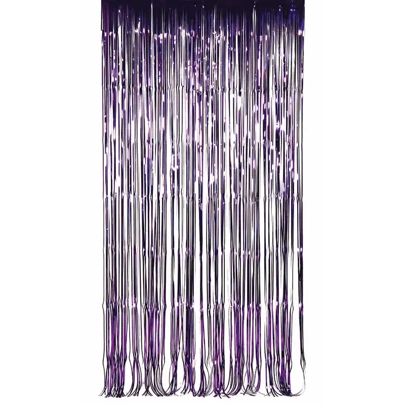 Metalliseret trådforhæng, lilla, til forretninger