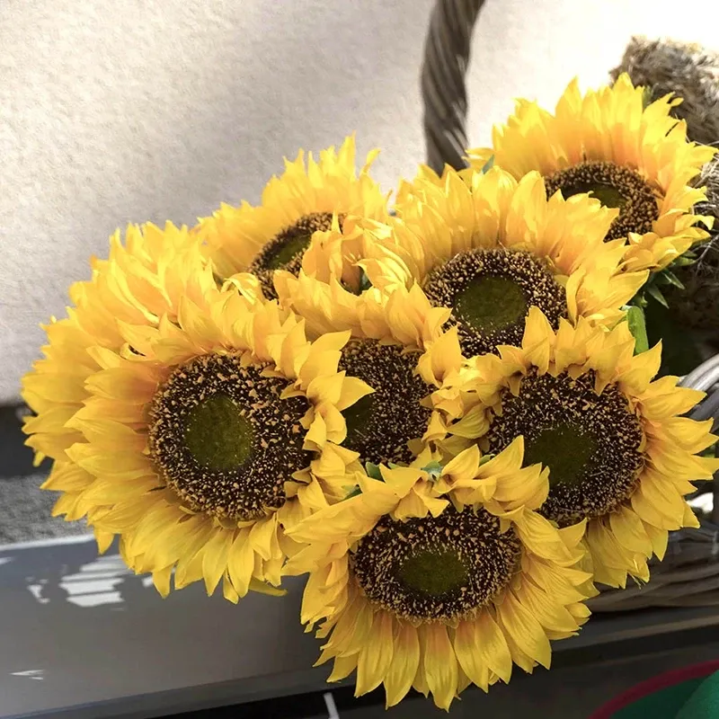 Orange solsikke til udsmykning fra Brøndsholm