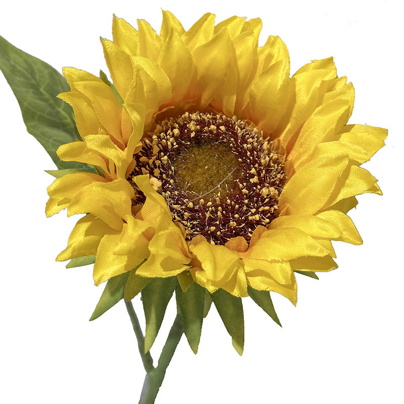 Orange/grøn solsikke - kunstige blomster til butikker og for