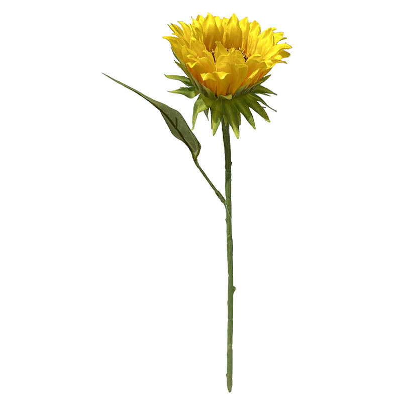 Orange/grøn solsikke - kunstige blomster til butikker og for