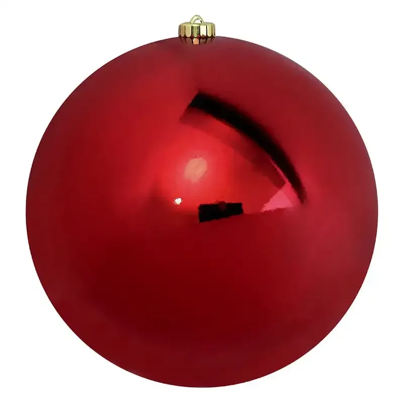 Plastik julekugle i blank rød - flot når den hænger fra loftet