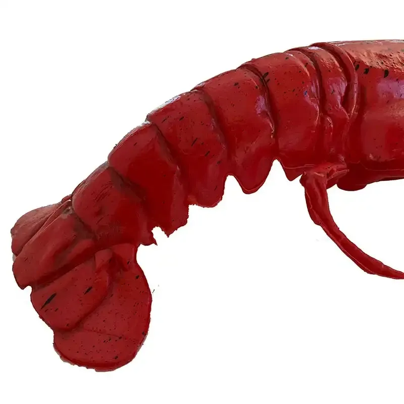 Rød hummer, stor model, som dekoration i butik - fra Brøndsh
