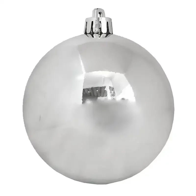 Sølv plastik julekugler i Ø 6 cm fordelt på 6 matte og 6 blanke