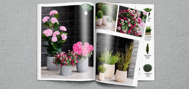 Magasin med inspiration af uv-beskyttede kunstige planter og blomster