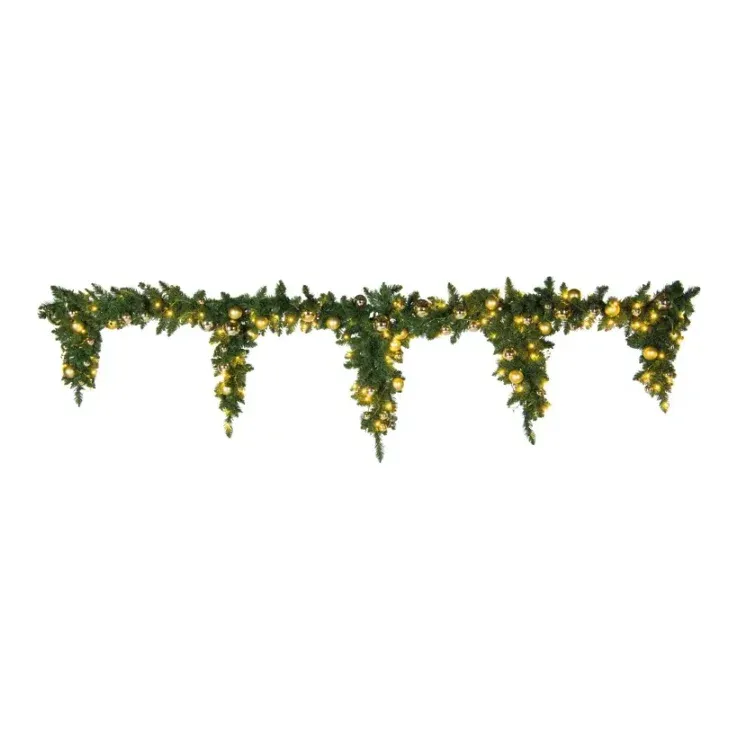 Ædelgran-guirlarde m LED, 270cm, kunstig gran – Brøndsholm