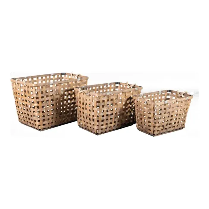 Bambuskurv, sæt med 3, 57x37x38cm – Brøndsholm