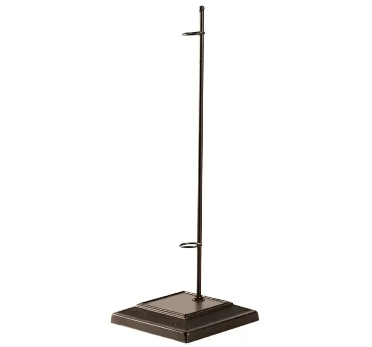 Blomsterstativ i brun metal og plast