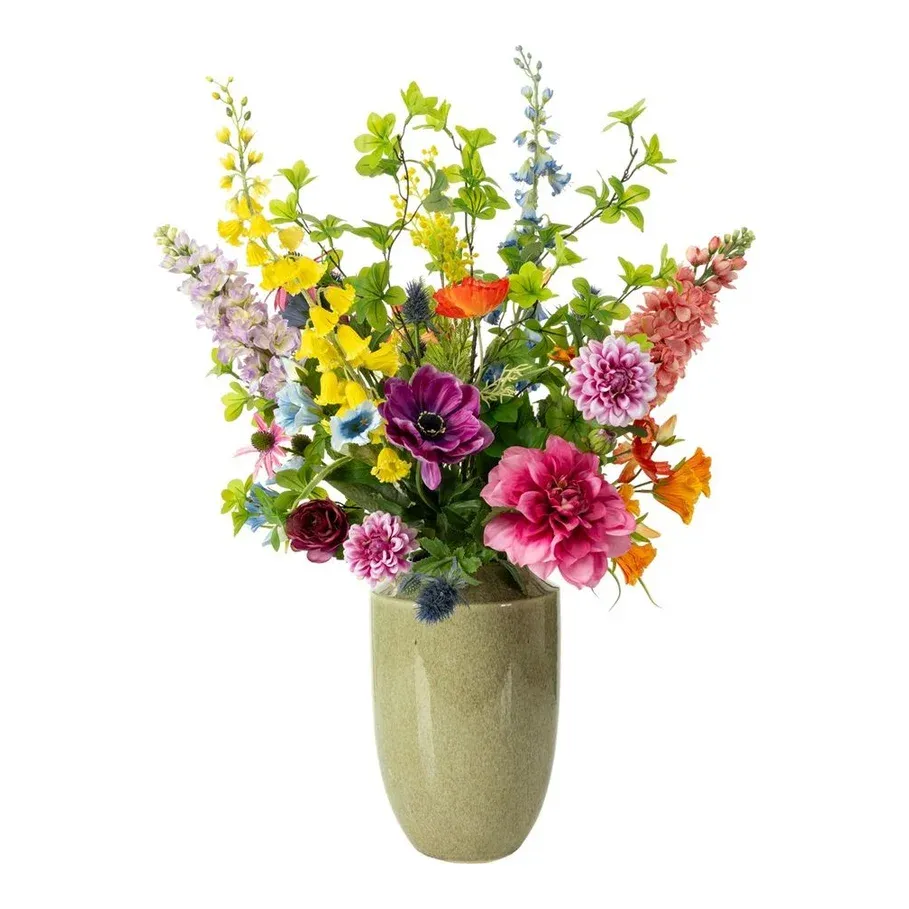 Blomsterbuket, farverig XL, kunstige blomster – Brøndsholm
