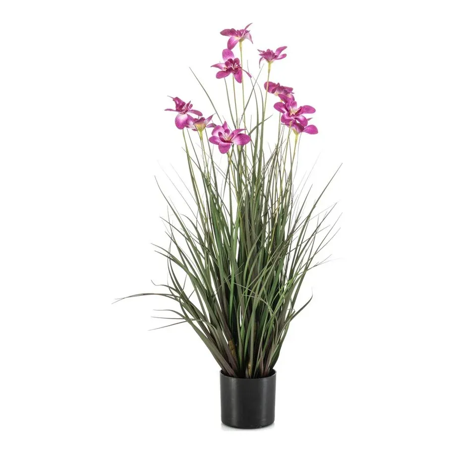 Blomstergræs i potte, 90cm, lilla, kunstig plante – Brøndsholm