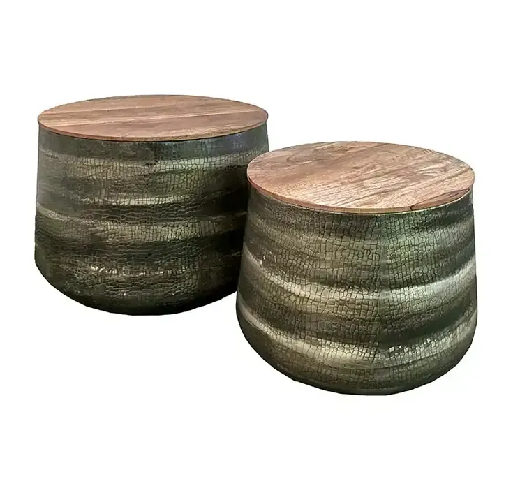 Side borde i zink sæt med to i antik look