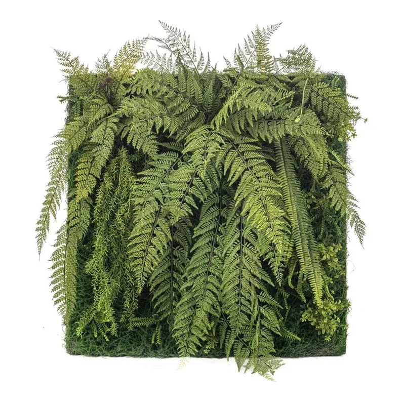 Bregne mix, plantevæg, 100x100cm, kunstig plantevæg - Brøndsholm