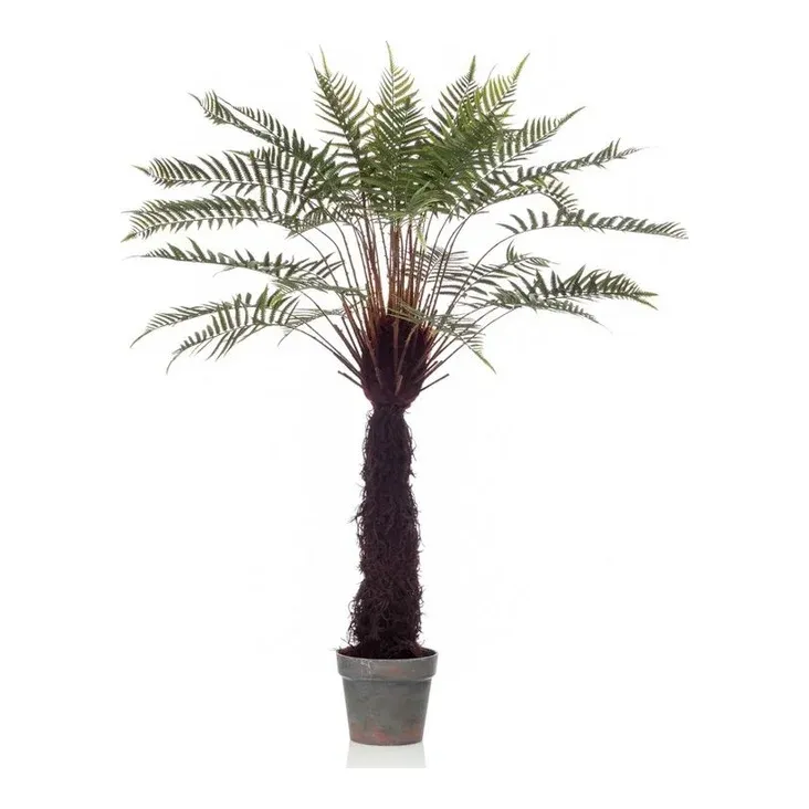 Kunstigt bregnetræ Dicksonia 125cm grøn med naturtro stamme - Brøndsholm