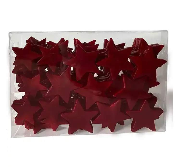 Stjerner af styroform i rød i pakke