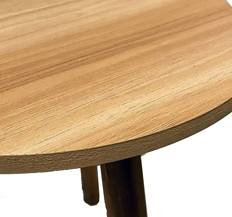 Bord af mdf i naturfarvet 39,5cm closeup