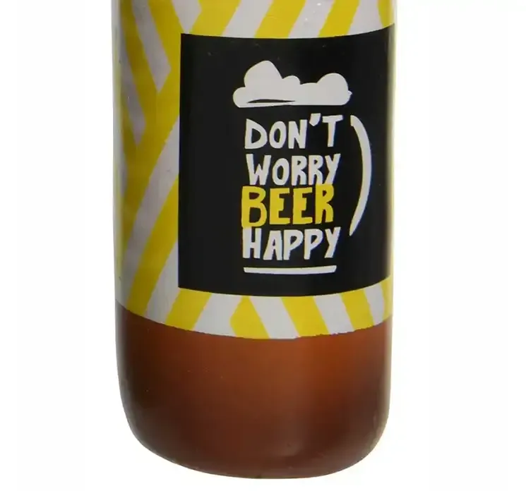 Flaske vase til dekoration med sjov tekst af resin closeup