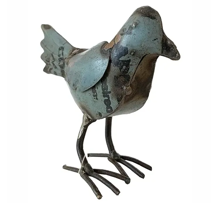 Fugl til dekoration af genbrugsmetal