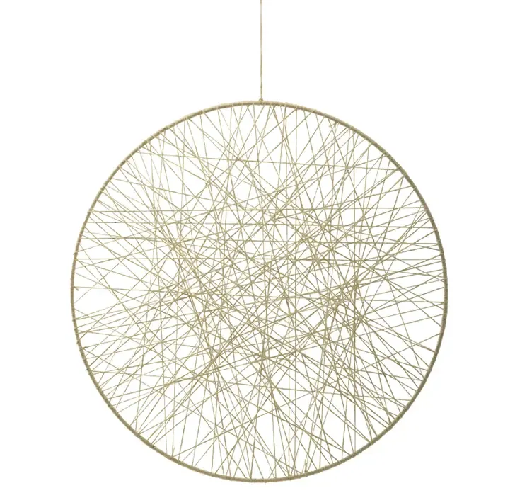 Dekorationsring af jute i naturfarvet med ophæng