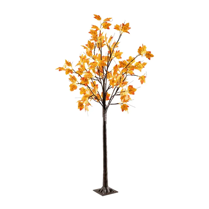 Efterårstræ med 72 LED lys, 150cm, 3-del, kunstig plante – Brøndsholm