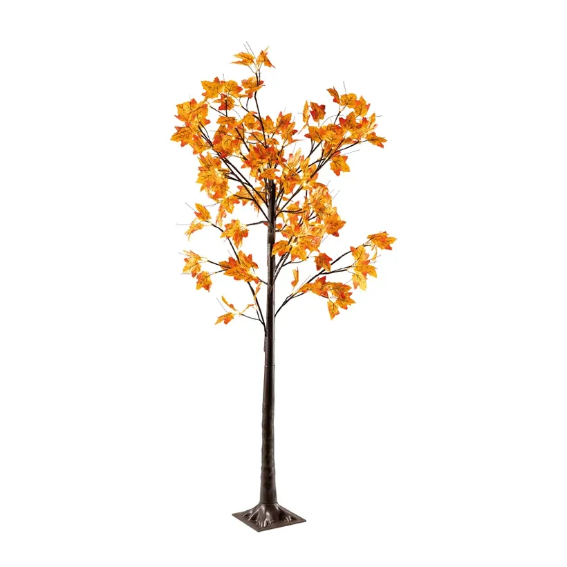 Efterårstræ med 96 LED lys, 180cm, 4-del, kunstig plante – Brøndsholm