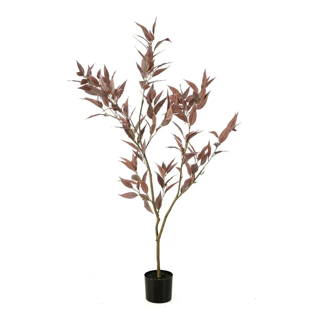 Eucalyptus træ i potte, 150cm, bordeaux, kunstig plante – Brøndsholm