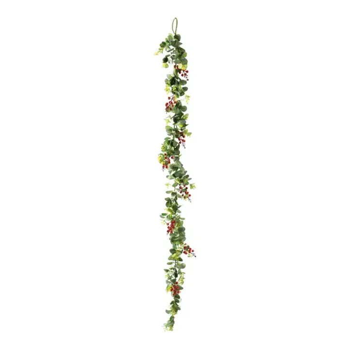 Eukalyptusguirlande m bær, 170cm, kunstig gran – Brøndsholm