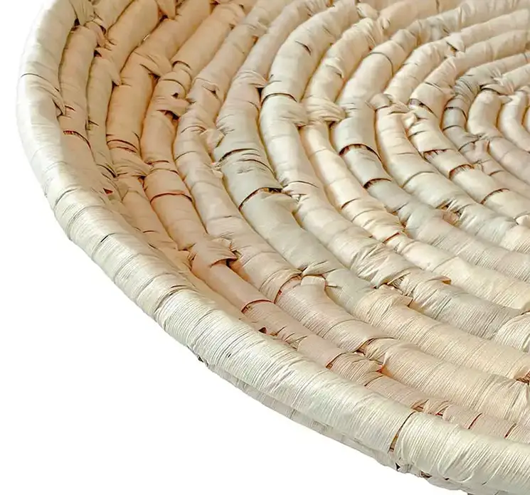 Fad af flettet søgræs i naturfarvet Ø38cm closeup