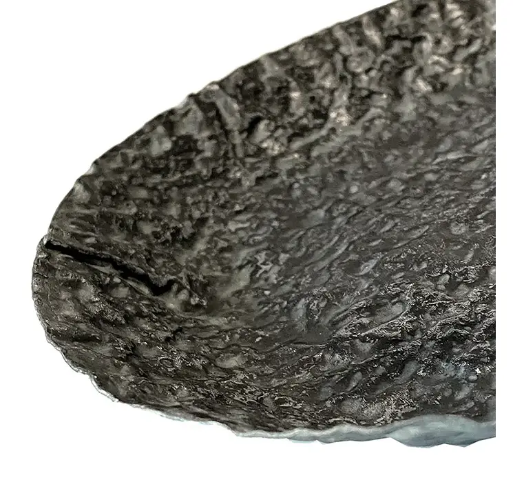 Fad af metal i sølv farvet 44cm closeup