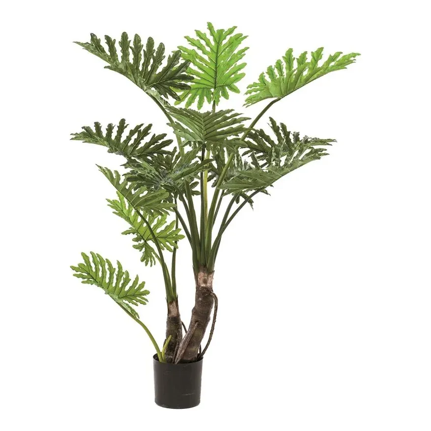 Filodendron, Philodendron selloum, 135cm, kunstig plante - Brøndsholm