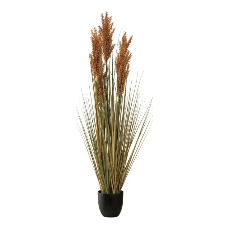 Fjergræs i potte, 90cm, natur, kunstig plante – Brøndsholm