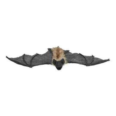Sort lodden flagermus Halloween-dekoration med 40 cm vingefang – Brøndsholm