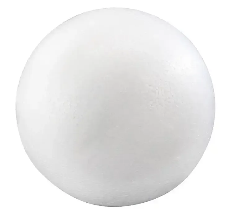 Kugle af styropor i hvid