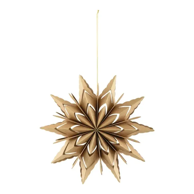 Foldbar stjerne, 30cm, guld, julepynt – Brøndsholm