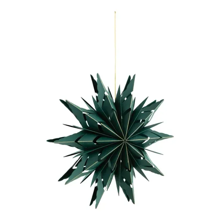 Foldbar stjerne, 40cm, blå/guld, jul – Brøndsholm